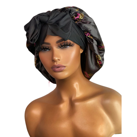 STAY ON SATIN BONNET